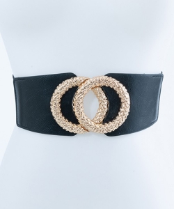 Round textured Buckle Belt BT320089 GOLD